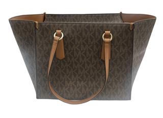 Michael Kors Kris Logo Brown Large Satchel Bag!